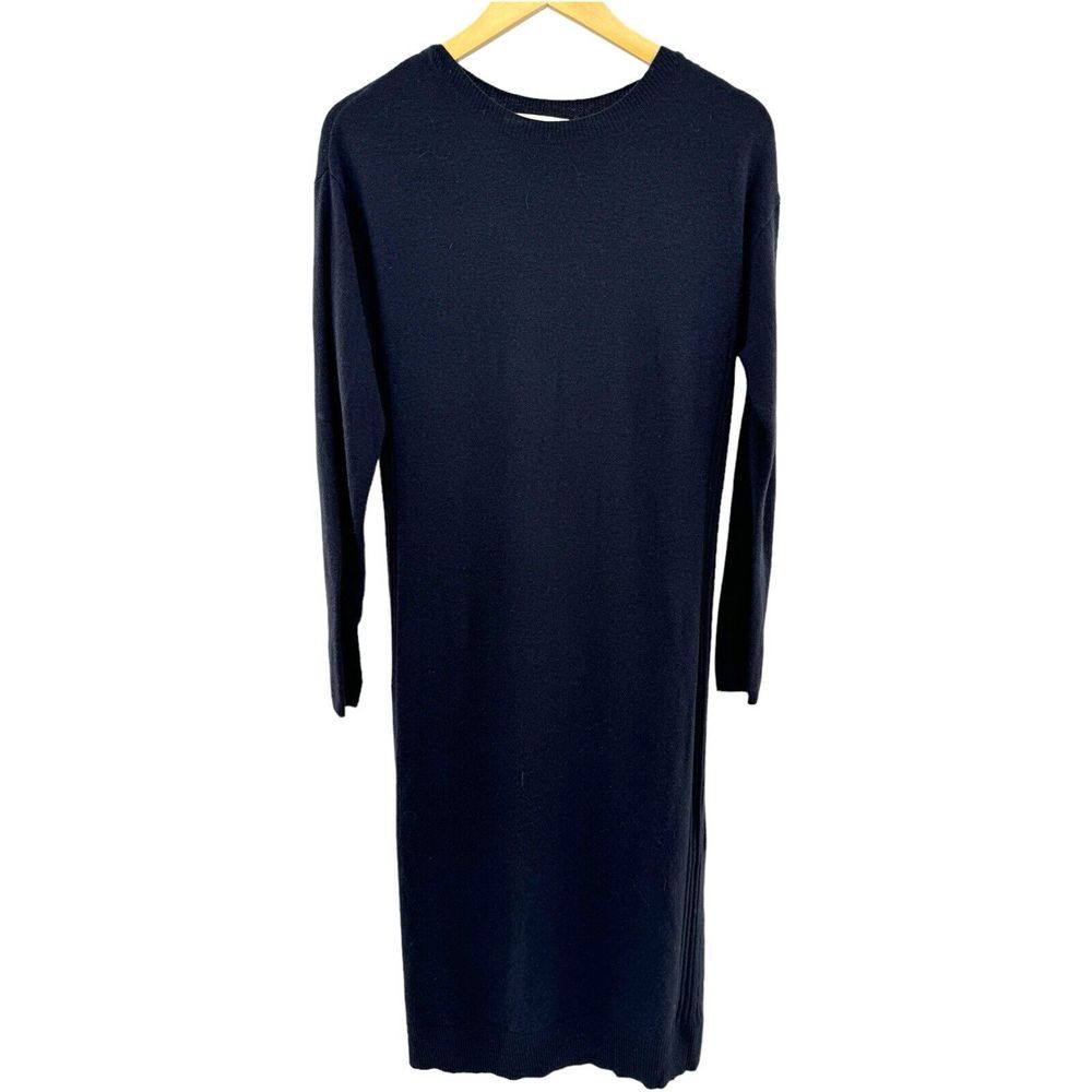 CHARLI LONDON Size XS Wool Blend Long Sleeve Scoop Neck Navy‎ Blue Sweater Dress
